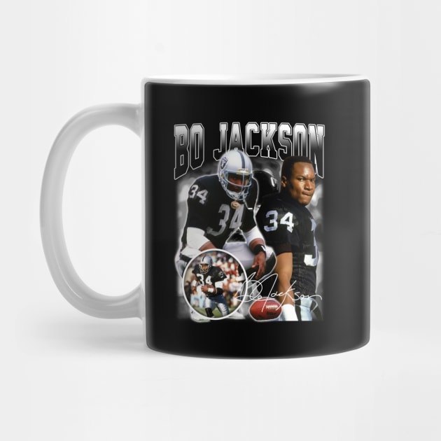 Bo Jackson Bo Knows Signature Vintage Legend Baseball Football Bootleg Rap Graphic Style by Koch Sean